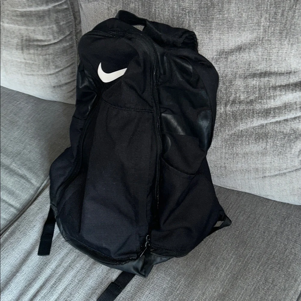 Nike Black Backpack with White Swoosh Logo